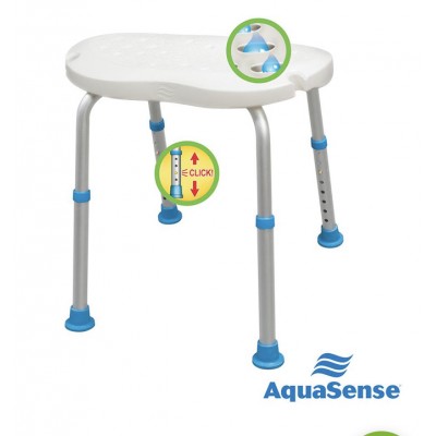 Siège de bain ergonomique réglable sans dossier AquaSense